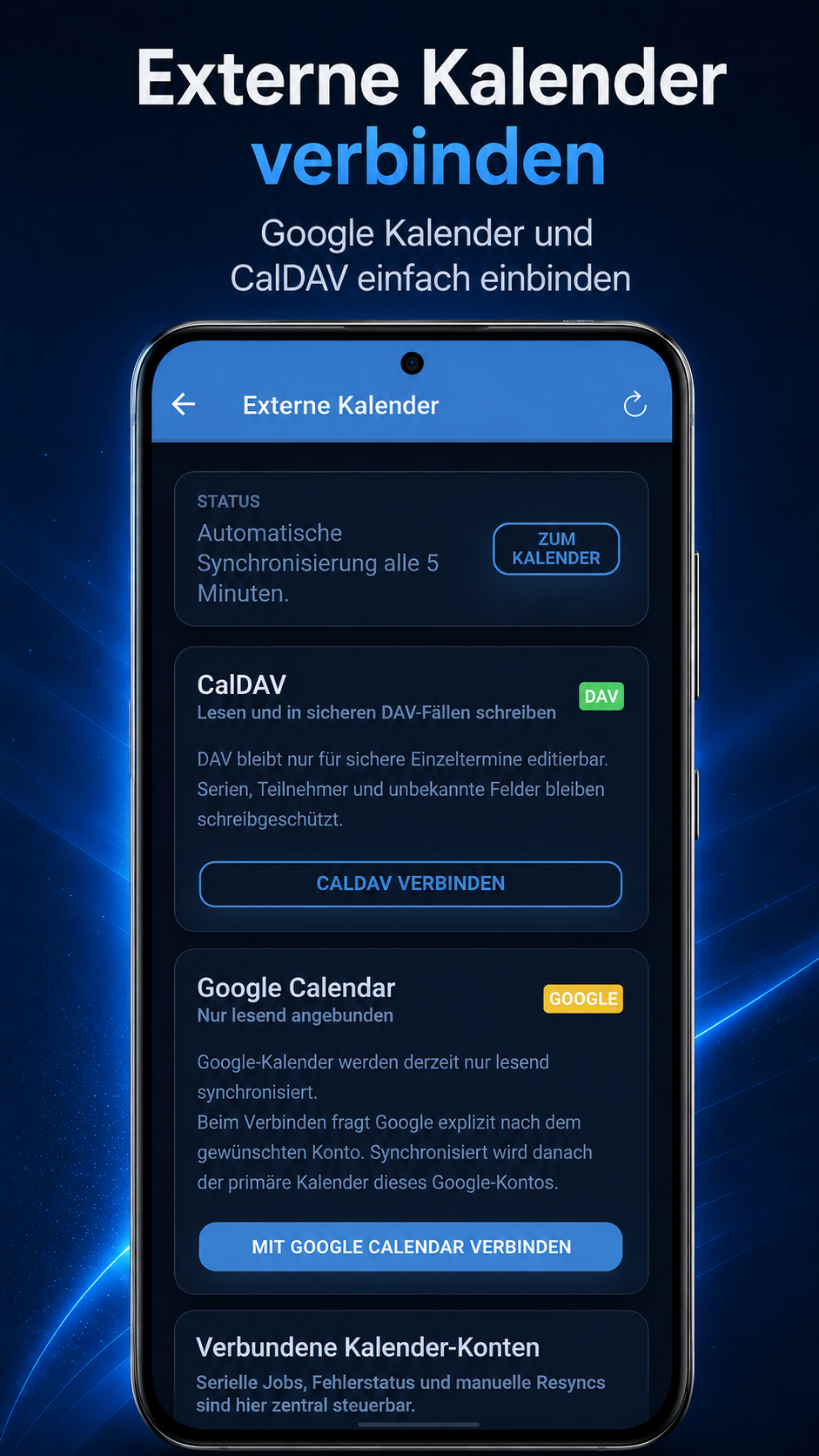 Externe Kalender wie Google Kalender und CalDAV verbinden