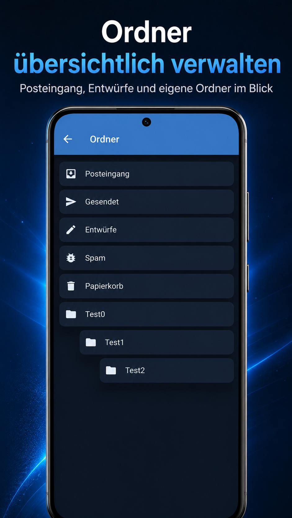 Ordner in der Skymail App verwalten